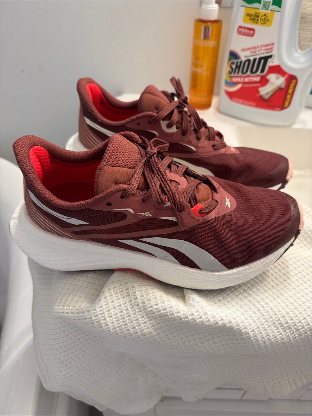 Reebok Women's Burgundy Running Sneakers with White Trim